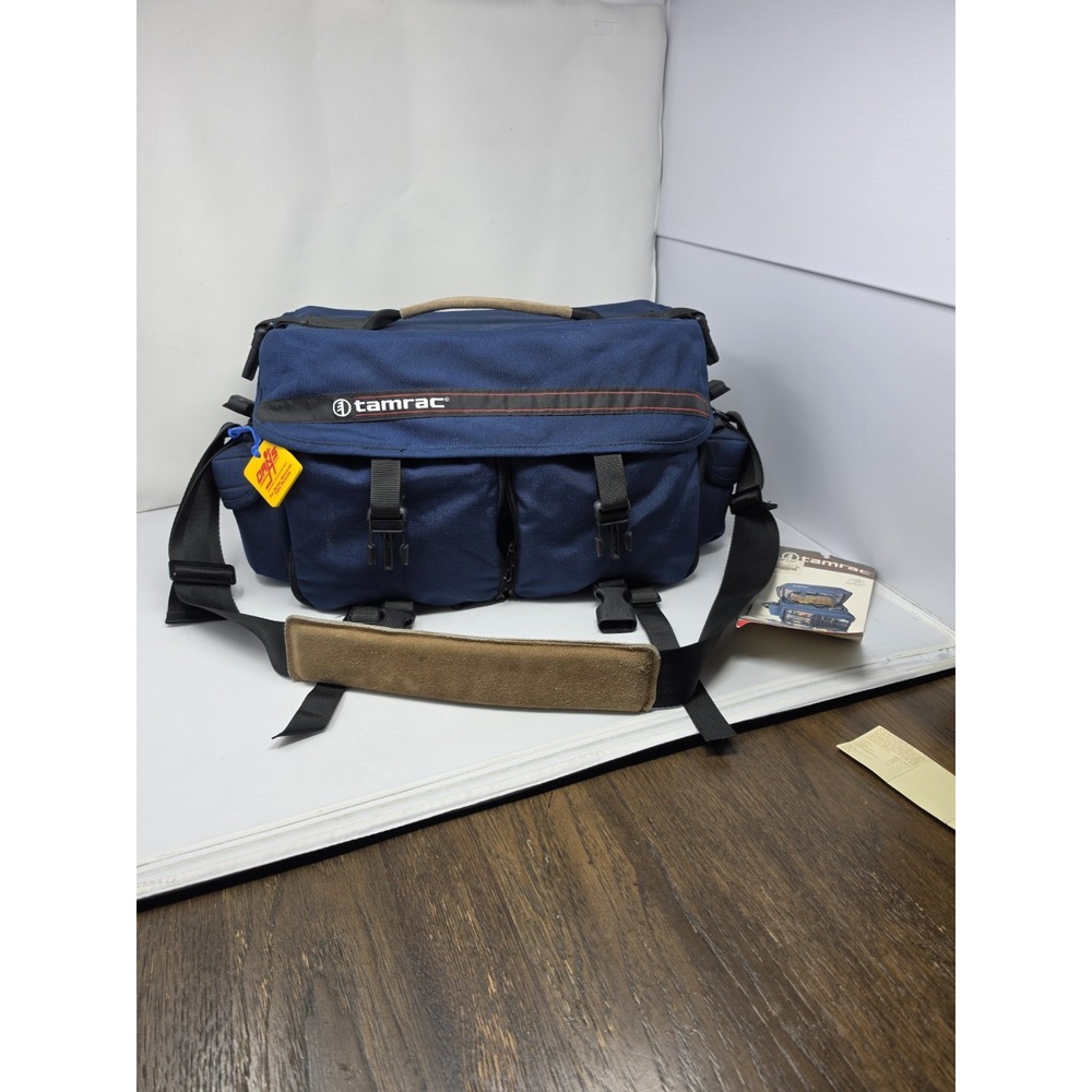 Vintage Tamrac Camera Pro Equipment Shoulder Bag Case Extra Large Blue Model 612